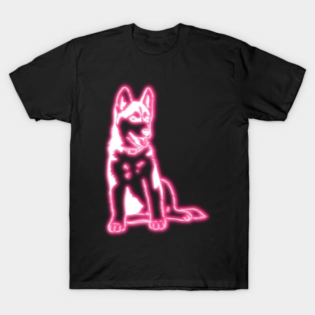 Neon Husky Puppy T-Shirt by la chataigne qui vole ⭐⭐⭐⭐⭐